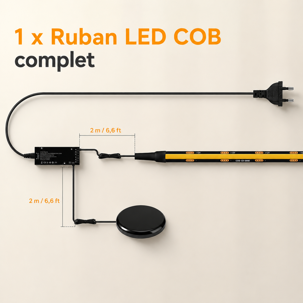 LUMA™ | Kit Ruban LED COB Tactile Haut de Gamme Sunova Home