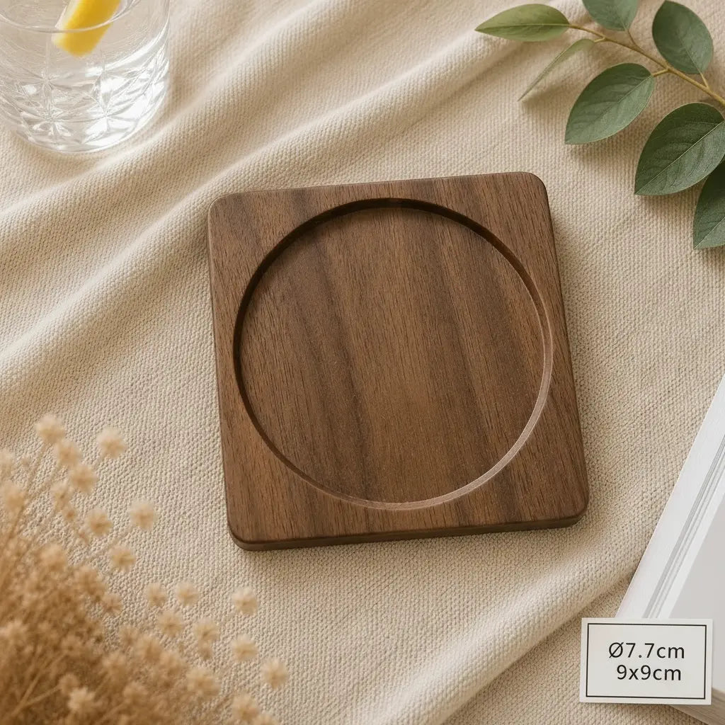 Sous-verres LUNA™ – Bois Naturel Sunova Home