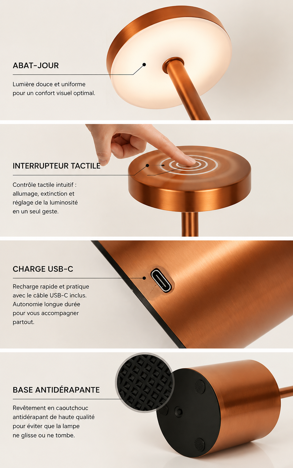 LUCIA™ — Lampe de Table Sans Fil Sunova Home