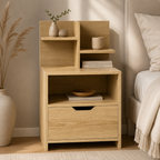 Table de Chevet LENA™ – Rangement Design Bois Naturel