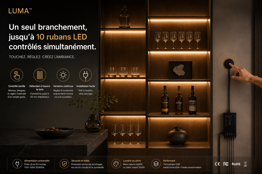 LUMA™ | Kit d'Éclairage LED COB Architectural avec Variateur Tactile Sunova Home