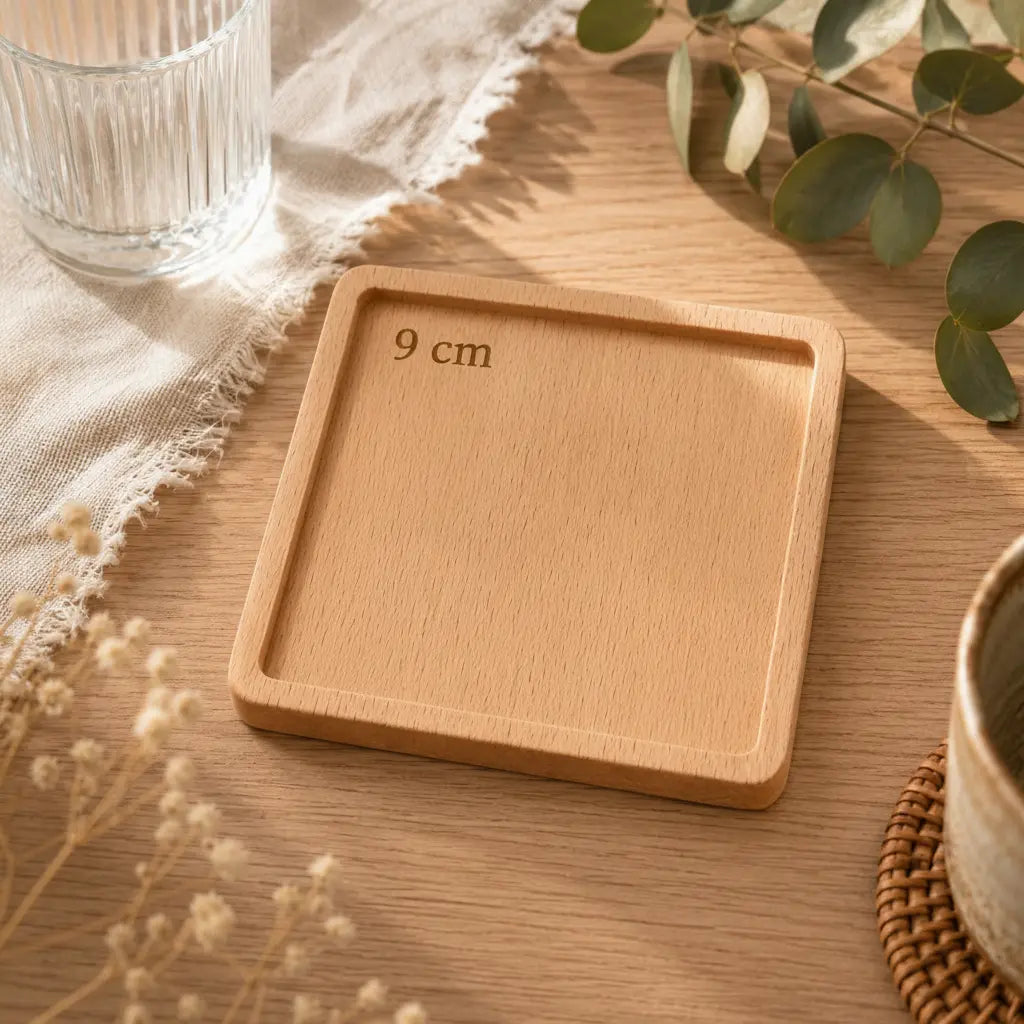 Sous-verres LUNA™ – Bois Naturel Sunova Home