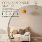 Lampadaire sur pied salon, lampe sur pied, abat-jour minimaliste à haut mât et interrupteur à pied, 26x90x180cm, orange Sunova Home