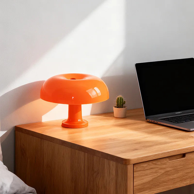 Lampe de table LED en forme de champignon, minimaliste, moderne, lampe de chevet pour chambre à coucher, design danois, lampe de table décorative orange Sunova Home
