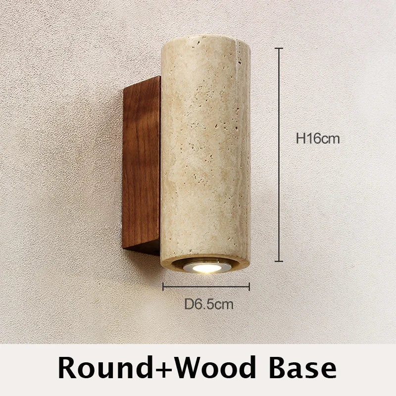 Wabi Sabi jaune marbre applique Led chevet japon chambre salon applique murale travertin escalier couloir décor applique Sunova Home