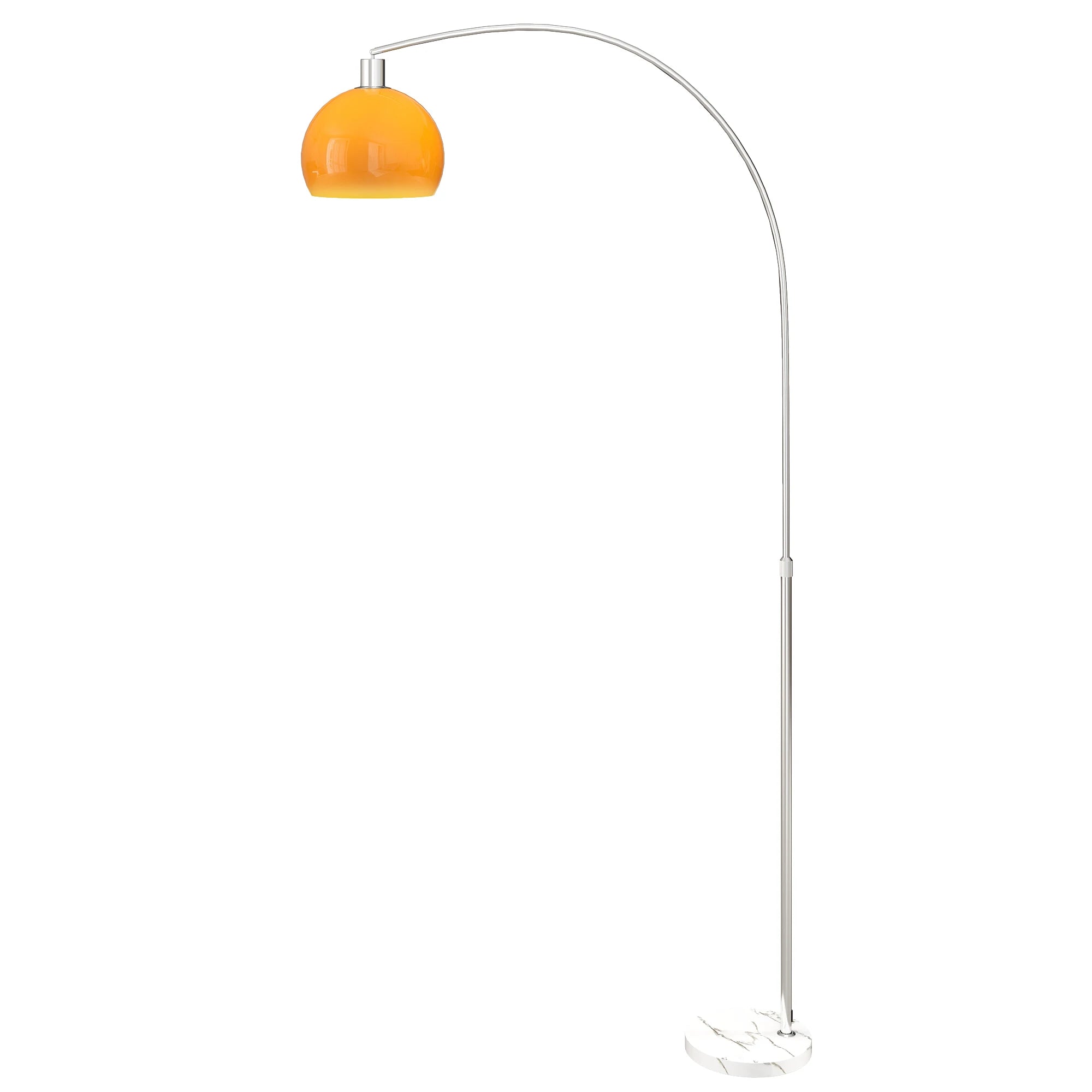 Lampadaire sur pied salon, lampe sur pied, abat-jour minimaliste à haut mât et interrupteur à pied, 26x90x180cm, orange Sunova Home