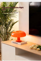 Lampe de table LED en forme de champignon, minimaliste, moderne, lampe de chevet pour chambre à coucher, design danois, lampe de table décorative orange Sunova Home