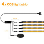 Bande lumineuse LED PCB noire à intensité variable tactile, bande COB pour calandre acoustique en bois de noyer, panneau mural de fond de télévision et décor d'armoire Sunova Home