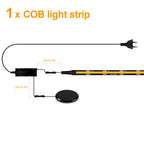 Bande lumineuse LED PCB noire à intensité variable tactile, bande COB pour calandre acoustique en bois de noyer, panneau mural de fond de télévision et décor d'armoire Sunova Home