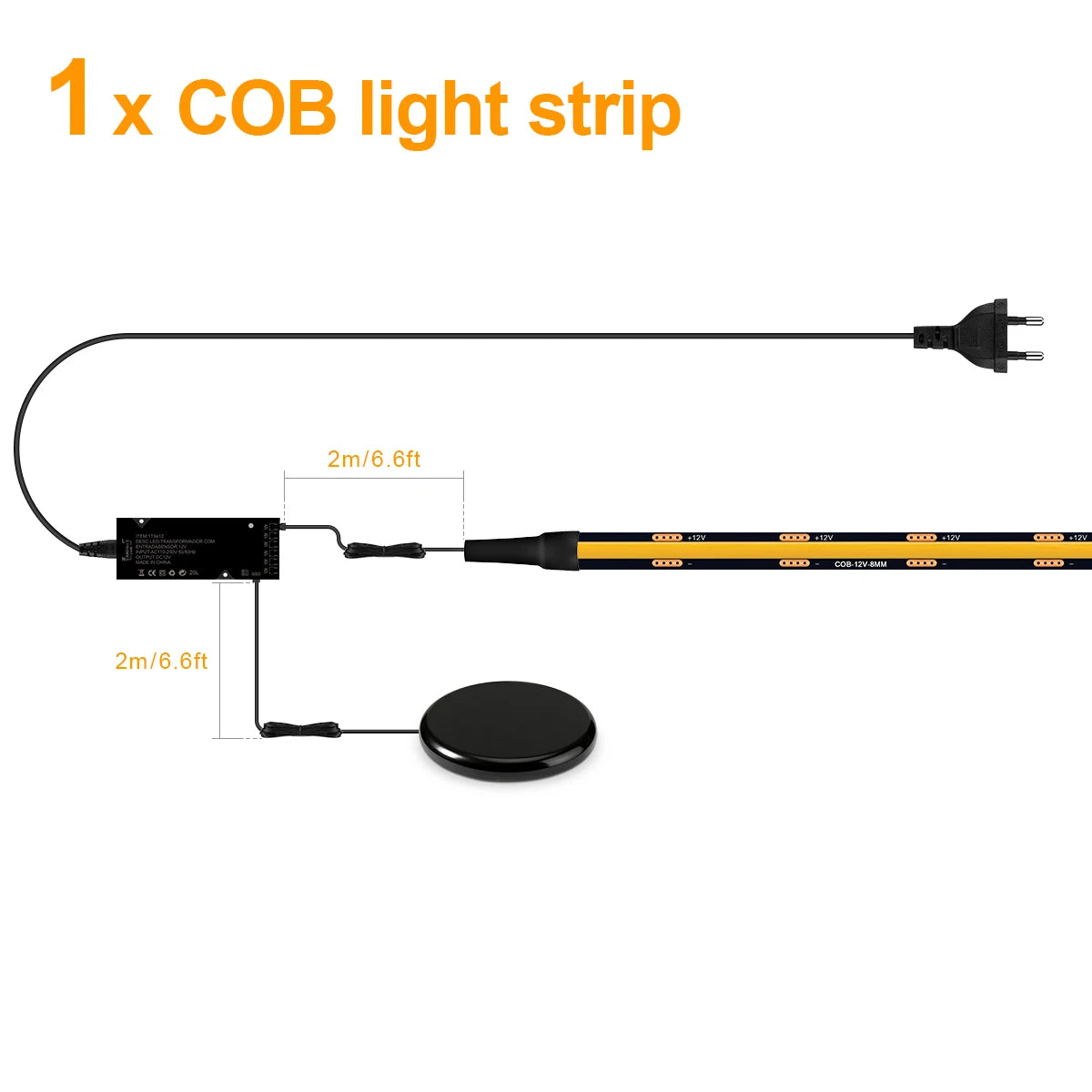 Bande lumineuse LED PCB noire à intensité variable tactile, bande COB pour calandre acoustique en bois de noyer, panneau mural de fond de télévision et décor d'armoire Sunova Home
