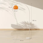 Lampadaire sur pied salon, lampe sur pied, abat-jour minimaliste à haut mât et interrupteur à pied, 26x90x180cm, orange Sunova Home