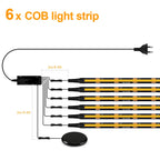 Bande lumineuse LED PCB noire à intensité variable tactile, bande COB pour calandre acoustique en bois de noyer, panneau mural de fond de télévision et décor d'armoire Sunova Home