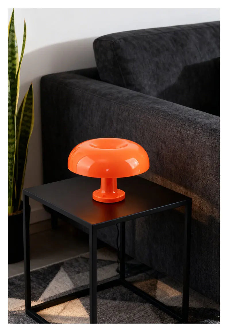 Lampe de table LED en forme de champignon, minimaliste, moderne, lampe de chevet pour chambre à coucher, design danois, lampe de table décorative orange Sunova Home