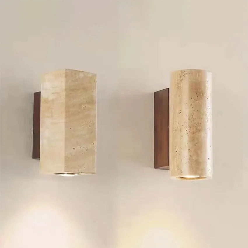 Wabi Sabi jaune marbre applique Led chevet japon chambre salon applique murale travertin escalier couloir décor applique Sunova Home