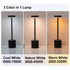 Lampe de Table LED sans fil en alliage Rechargeable, 3 couleurs, interrupteur tactile, veilleuse de Style nordique, pour maison, Bar, Restaurant, ambiance, lampe de bureau Sunova Home