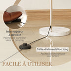 Lampadaire sur pied salon, lampe sur pied, abat-jour minimaliste à haut mât et interrupteur à pied, 26x90x180cm, orange Sunova Home