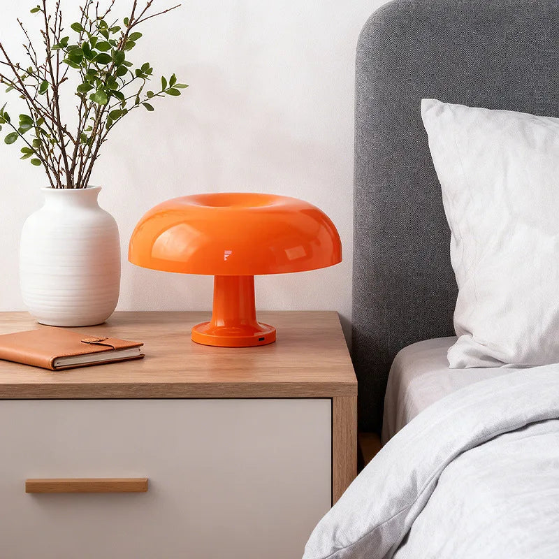 Lampe de table LED en forme de champignon, minimaliste, moderne, lampe de chevet pour chambre à coucher, design danois, lampe de table décorative orange Sunova Home