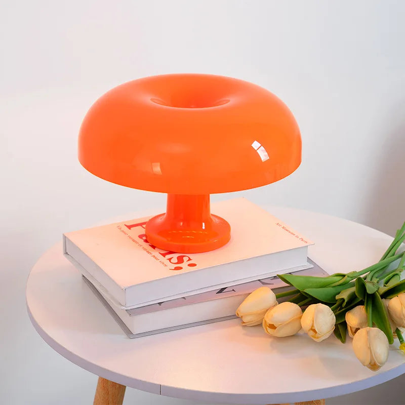 Lampe de table LED en forme de champignon, minimaliste, moderne, lampe de chevet pour chambre à coucher, design danois, lampe de table décorative orange Sunova Home