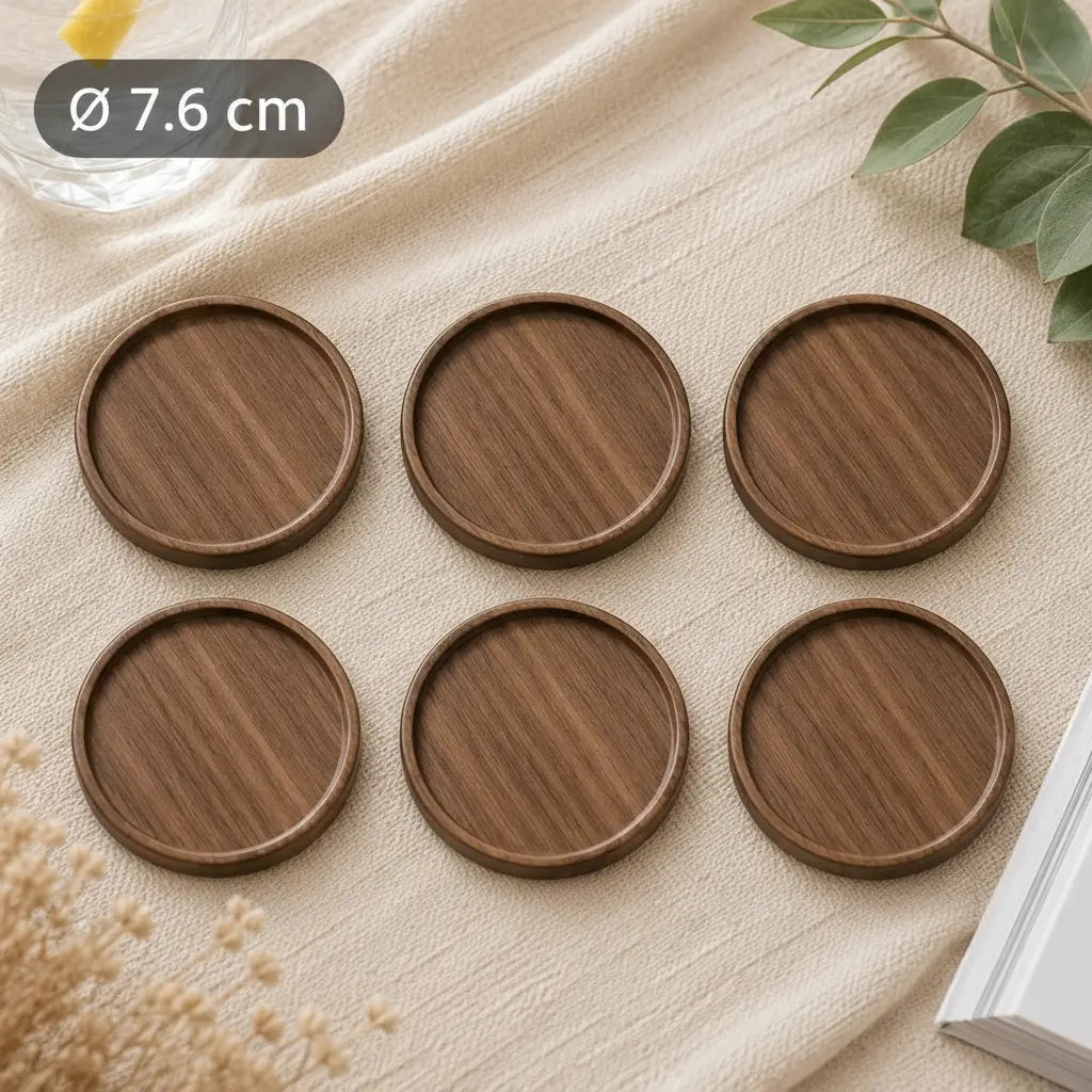Sous-verres LUNA™ – Bois Naturel Sunova Home