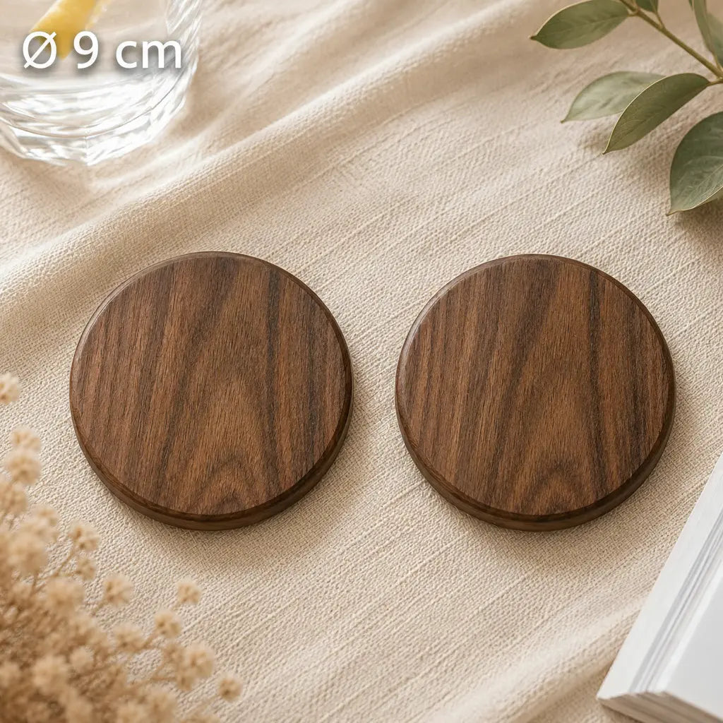 Sous-verres LUNA™ – Bois Naturel Sunova Home