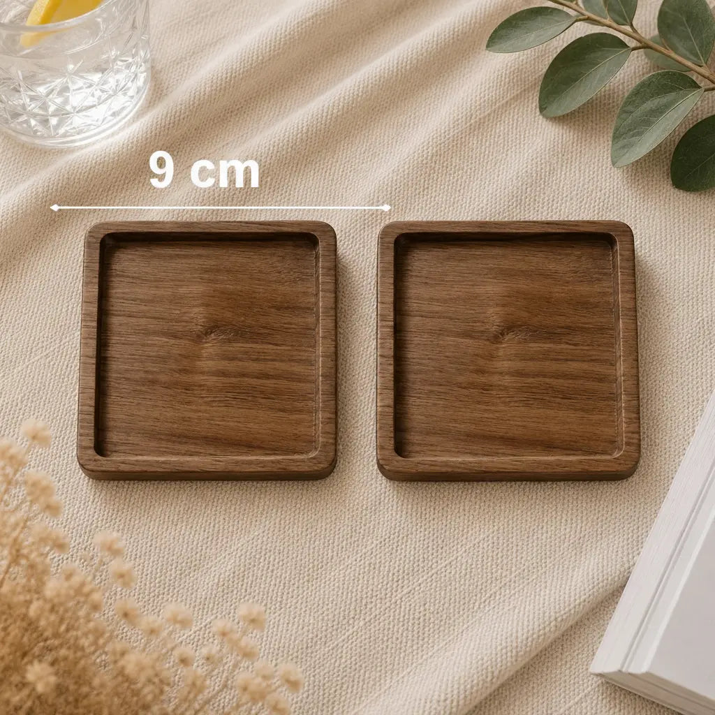 Sous-verres LUNA™ – Bois Naturel Sunova Home